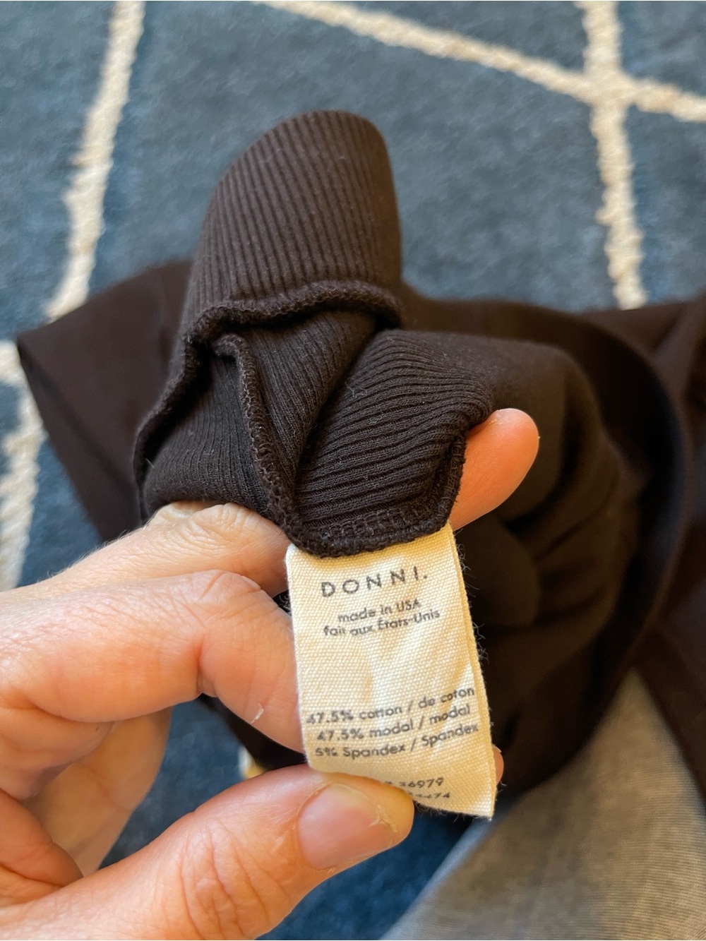 DONNI. Ribbed Boot-Cut Flare Pants — Brown - Picture 12 of 12